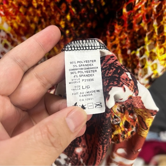 !SOLD! BROCHURE Multi Colour Shirt Short Sleeve Blouse Orange Net Lining - Picture 8 of 8